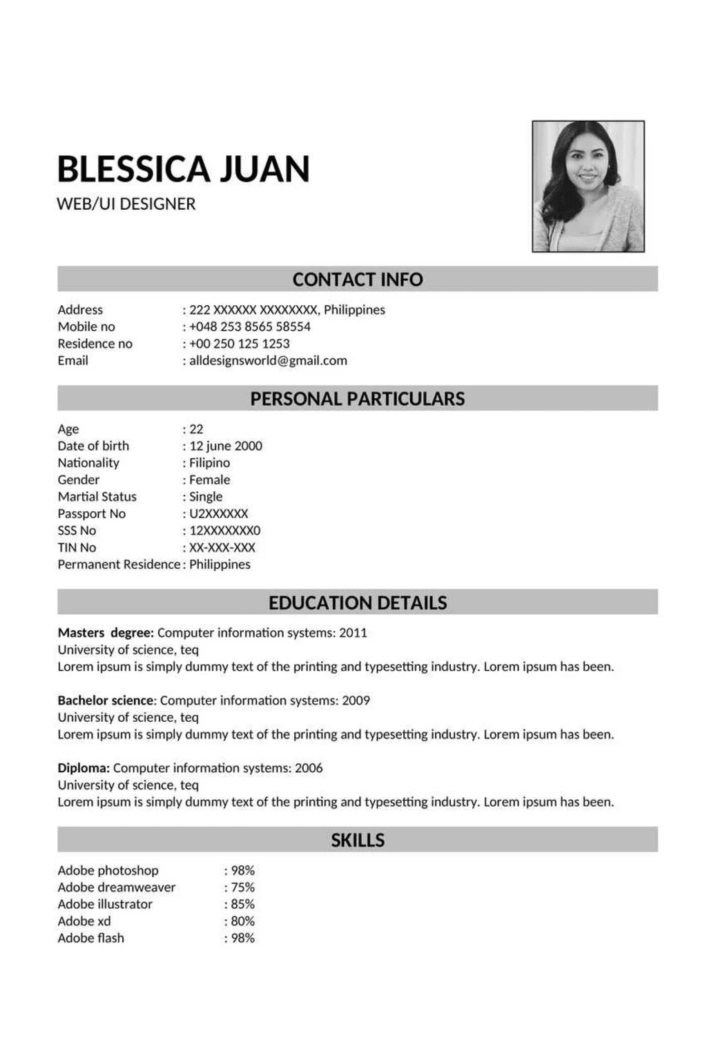 Resume Template 1
